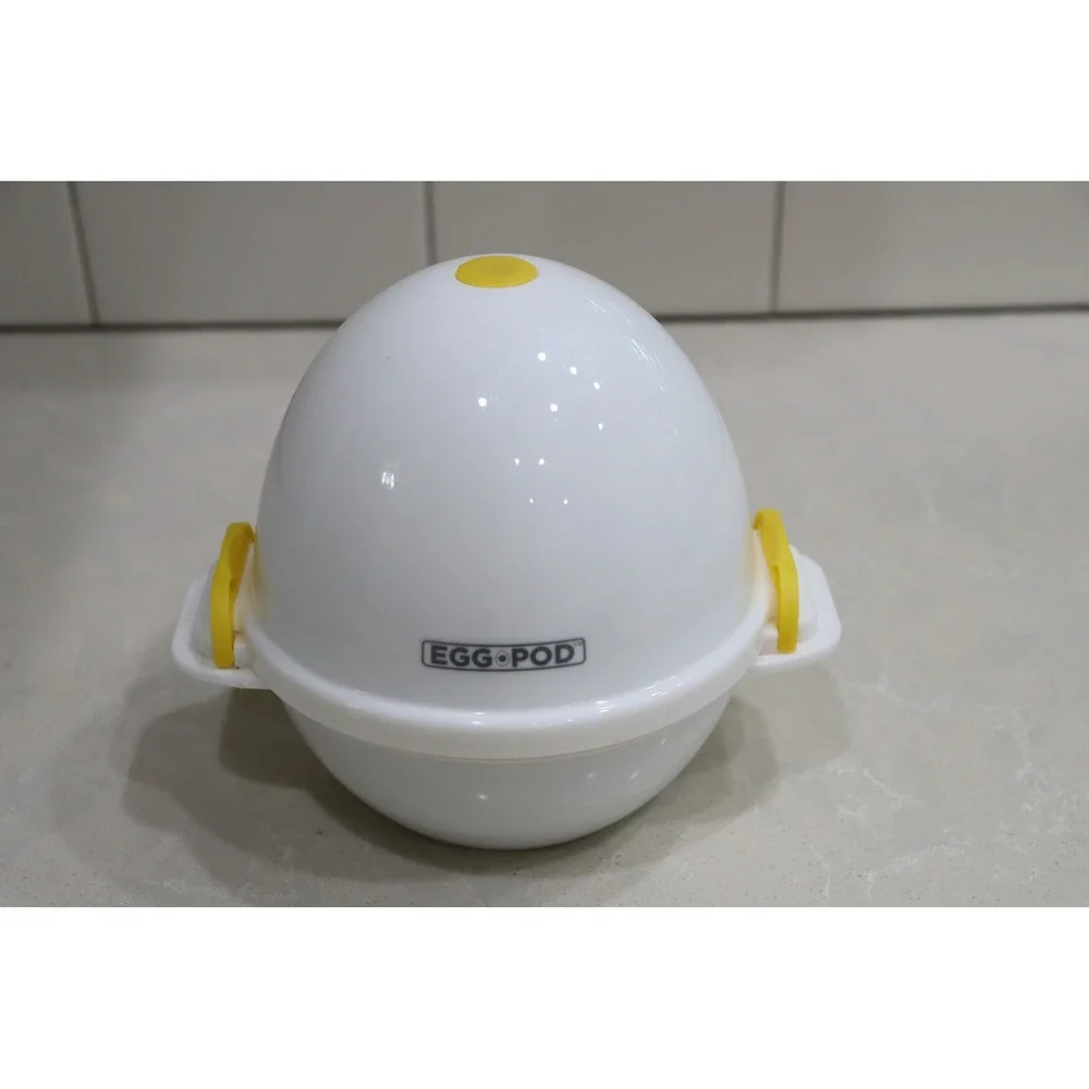 Egg Pod Microwave Hard Boiled Egg Cooker White Yellow As Seen On TV